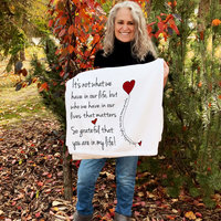 Personalized throw blanket for a friend, a message of friendship, love and shared memories.
