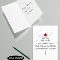 Downloadable Digital Christmas Card with Christmas tree shape made from words
