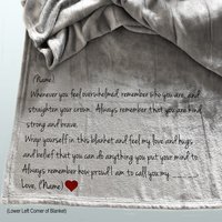 This personalized throw blanket is perfect for someone feeling overwhelmed and needs a hug and needs to remember to straighten their crown