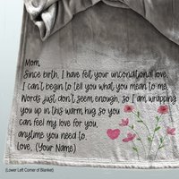 Personalized Gift for Mom, Mother's Day Blanket, a thank you hug blanket for Mom