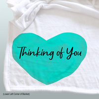 Thinking of you, a bright and cheerful personalized throw blanket,  personalized Gift, Cozy fleece blanket