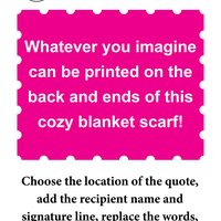 BLANKET SCARF with original drawing of roses and peony, fleece blanket scarf to wear with your jacket, fleece wrap to cuddle up with