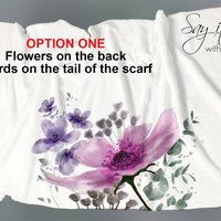 Warm fleece wrap, BLANKET SCARF with original drawing, fleece blanket scarf, fleece wrap with your message, a scarf that will hug
