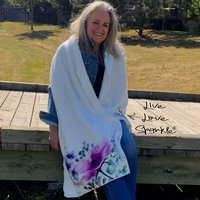 Warm fleece wrap, BLANKET SCARF with original drawing, fleece blanket scarf, fleece wrap with your message, a scarf that will hug