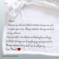 This personalized throw blanket is perfect for someone feeling overwhelmed and needs a hug and needs to remember to straighten their crown