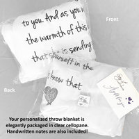 Thinking of you, a bright and cheerful personalized throw blanket,  personalized Gift, Cozy fleece blanket