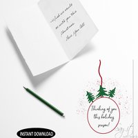 Printable greeting card for Christmas, Thinking of you this holiday, downloadable digital greeting card for Christmas, Holiday Season