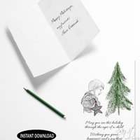 A Christmas card to download and print, a printable Christmas card sending good wishes for the holidays