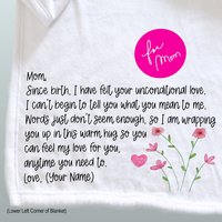 Personalized Gift for Mom, Mother's Day Blanket, a thank you hug blanket for Mom