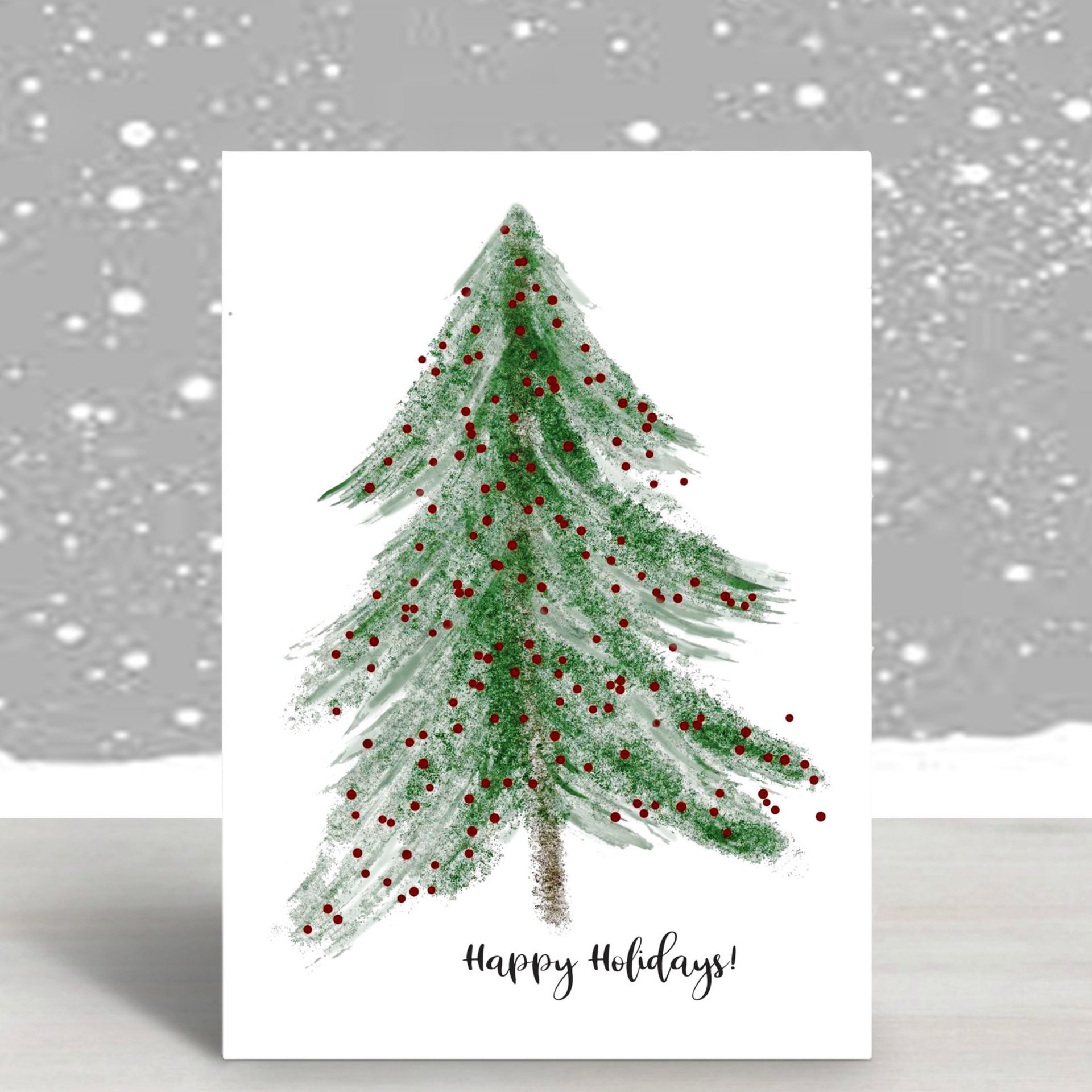 Happy Holidays printable downloadable greeting card.