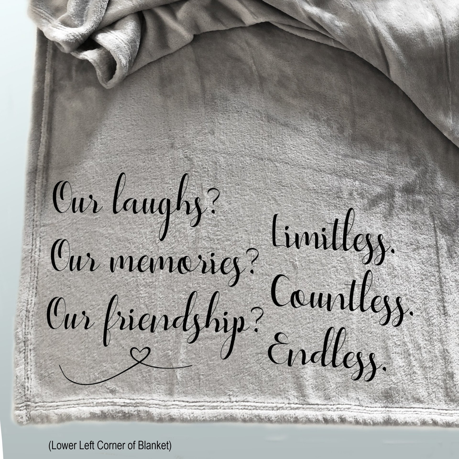 Personalized throw blanket, Throw for your best friend, shared memories, shared laughs, blanket of friendship