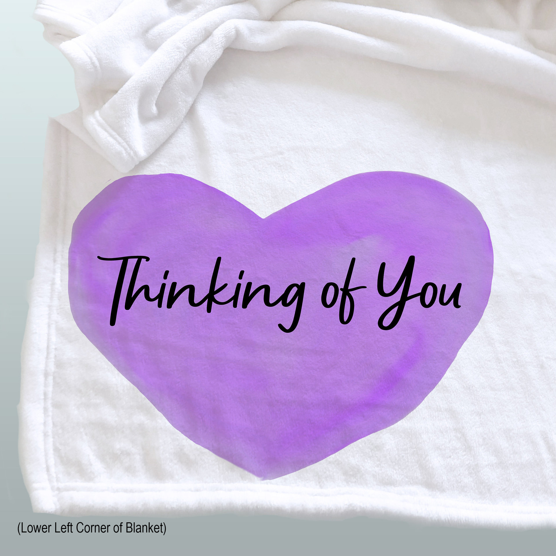 Thinking of you, a bright and cheerful personalized throw blanket,  personalized Gift, Cozy fleece blanket