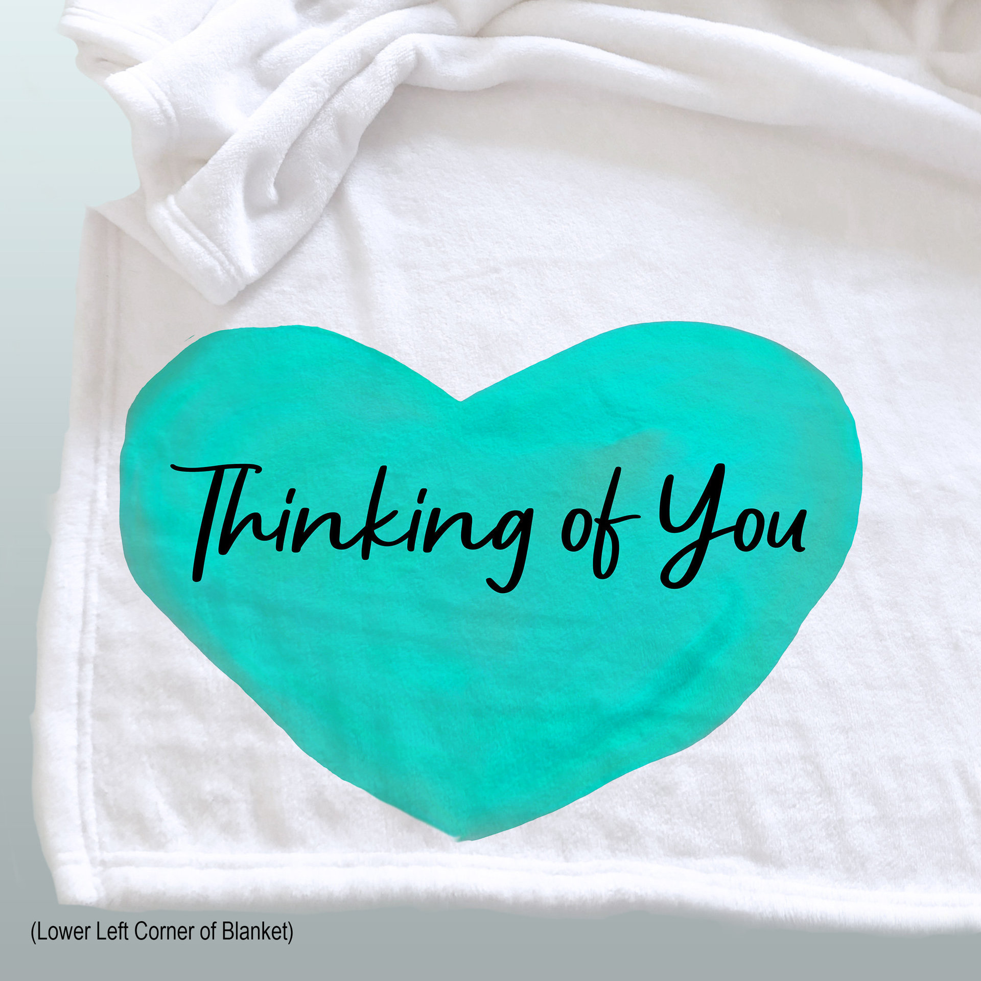 Thinking of you, a bright and cheerful personalized throw blanket,  personalized Gift, Cozy fleece blanket