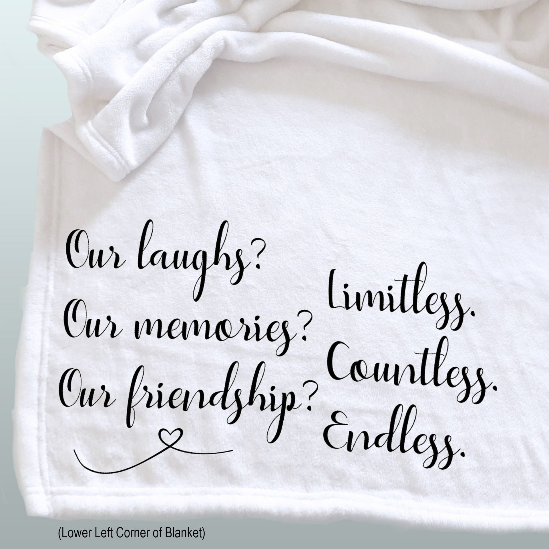 Personalized throw blanket, Throw for your best friend, shared memories, shared laughs, blanket of friendship
