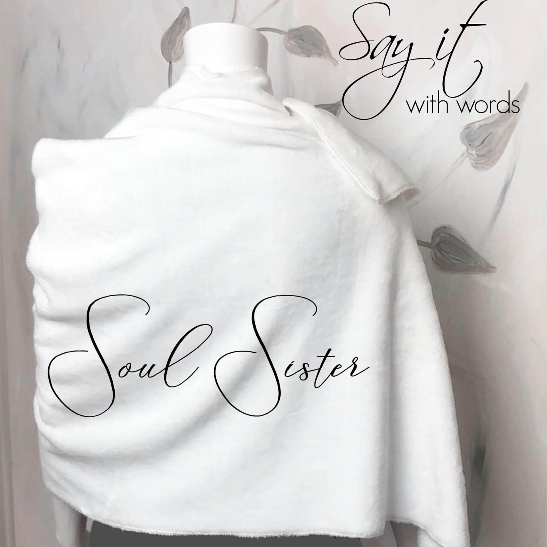 An incredibly soft fleece BLANKET SCARF for your Soul Sister, personalized blanket scarf, fleece scarf, wrap for best friend, Christmas gift
