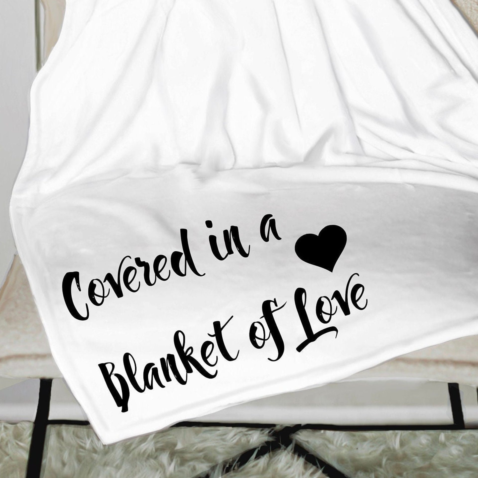 Covered in a Blanket of Love Personalized Throw Blanket with option to add photo