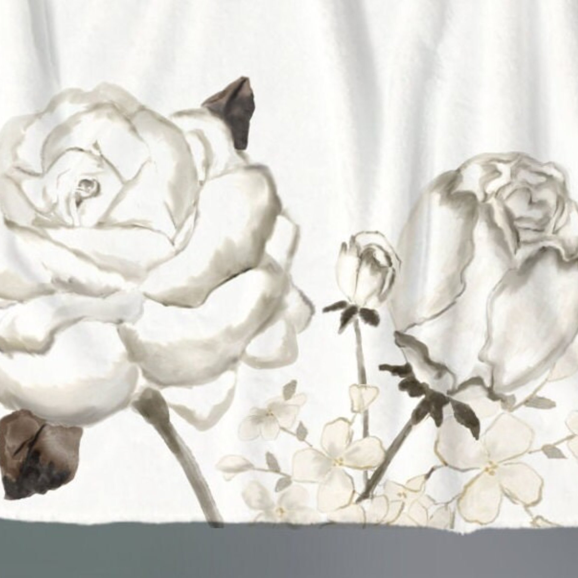 BLANKET SCARF with original drawing of roses and peony, fleece blanket scarf to wear with your jacket, fleece wrap to cuddle up with