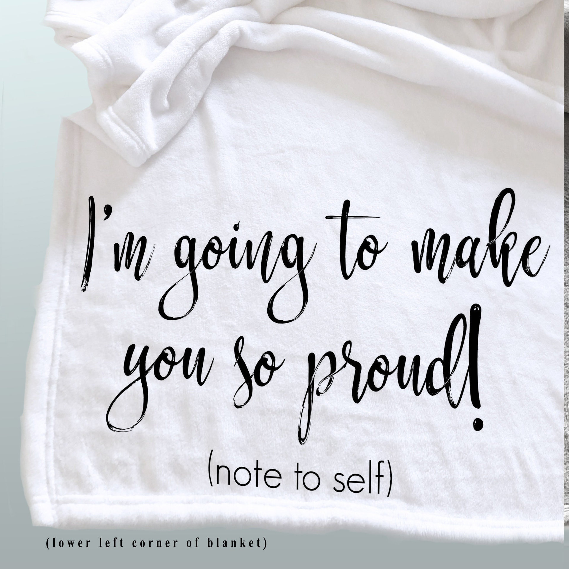 Personalized  self care blanket, personalized cozy blanket to remind yourself of how proud you are of yourself.