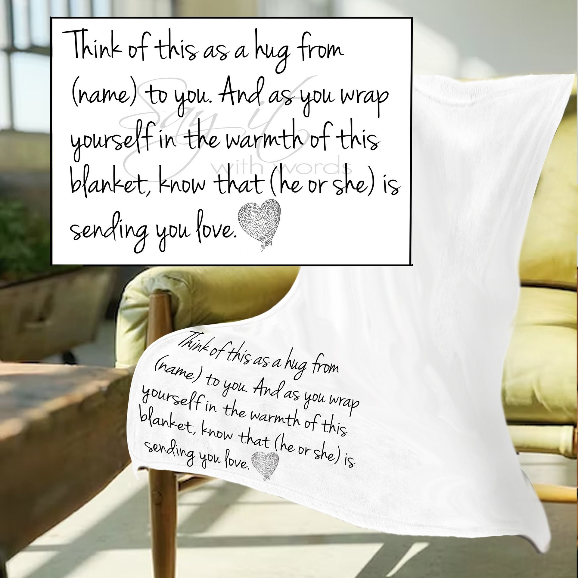 Personalized Memorial Throw Blanket for someone who has lost a family member or friend, memorial blanket, gift of sympathy, bereavement gift