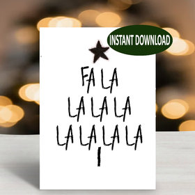 Downloadable Digital Christmas Card fa la la la la la la la la