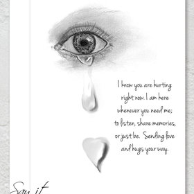 A printable greeting card to show empathy and comfort