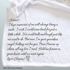 Personalized Sympathy Memorial Throw Blanket, I Hope Memories of Me Fleece Blanket with Name