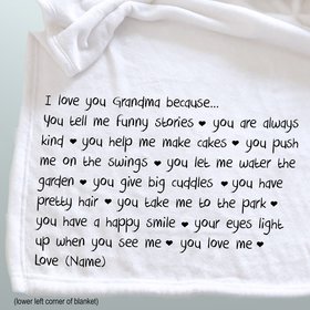 Personalized Custom throw blanket for Grandma, Mother's Day gift for Grandma and Mom.
