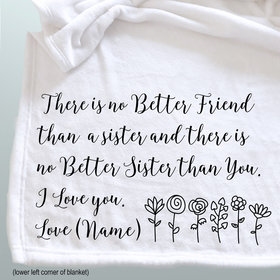 Personalized sister throw blanket, personalized gift for sister, there is no better friend than sister