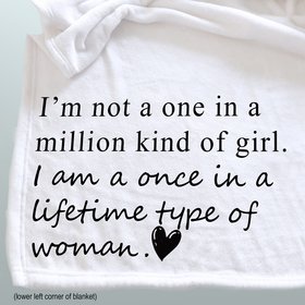 Personalized custom throw blanket, a one in a million, best friend gift, self care gift, inspirational gift.