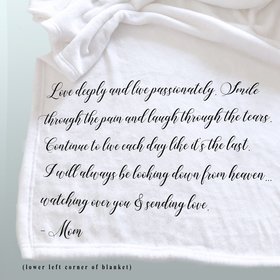 Mom Memorial Throw Blanket to comfort grieving, a sympathy gift