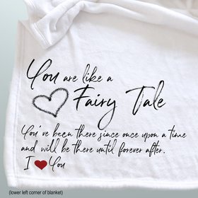 Personalized throw blanket, anniversary gift, wedding gift, cozy throw for lover, Valentines Gift, Fairy Tale