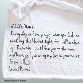 Memorial blanket for a child who has lost a loved one, Personalized Memorial Blanket for a grieving child, hug from heaven for a child