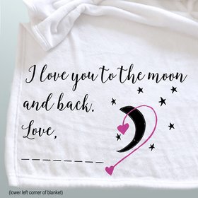 Love You to The Moon and Back personalized throw blanket