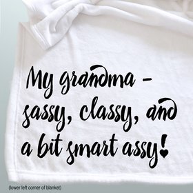 Funny Mother's Day gift for Grandma, Personalized Throw Blanket, Sassy Grandma