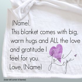 Personalized throw blanket, a personalized hug blanket, cozy fleece blanket, blanket with your words, personalized gift for Mom