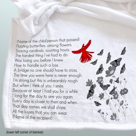 Personalized Memorial Throw Blanket for a grieving parent, memorial blanket, gift of sympathy, bereavement gift