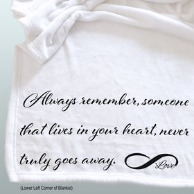 Personalized memorial throw blanket, sympathy gift with message of comfort