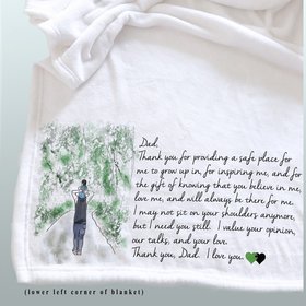 Personalized throw blanket for Dad, Father's Day gift, photo blanket, thank you Dad gift, Christmas gift for Dad