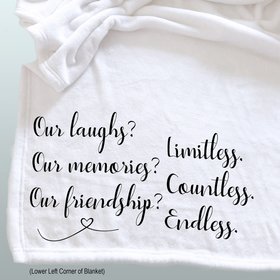 Personalized throw blanket, Throw for your best friend, shared memories, shared laughs, blanket of friendship