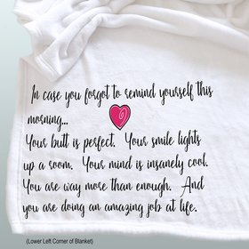 Personalized Custom Throw Blanket, friendship blanket, inspirational throw blanket, personalized gift for a friend, self care blanket