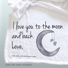 Personalized Love You to The Moon and Back fleece blanket, Grandchild Gift