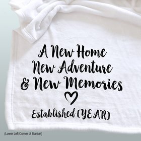 A custom personalized throw blanket for a housewarming, wedding gift, new home gift, new adventure, word blanket, photo blanket