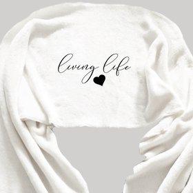Self Care Fleece Scarf, personalized fleece scarf, personalized word scarf, Living Life Affirmation Scarf