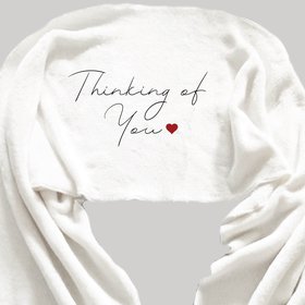 Thinking of You personalized scarf with Thinking of You, or your very own message, cozy fleece scarf wraps in a hug