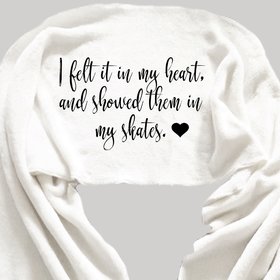 Fleece scarf personalized for skater, custom word scarf for someone who loves skating.