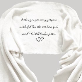 A Personalized Fleece Scarf, Gift for the one you love, Word Scarf, I adore you gift.