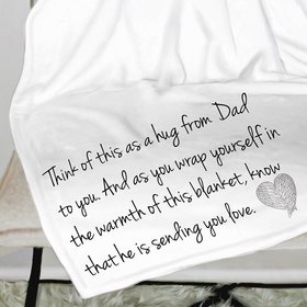 Personalized Dad Memorial Throw Blanket for someone who has lost their Dad, a gift of sympathy, loss of Dad gift, gift for funeral of Dad