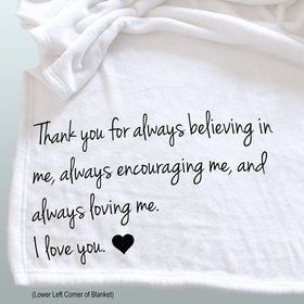 Personalized Custom Throw Blanket for someone who cares for others; a personalized thank you gift.