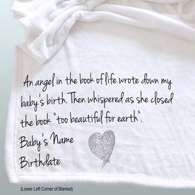 Child memorial blanket, Memorial for loss of child, sympathy gift, for parents who have lost a child or had miscarriage