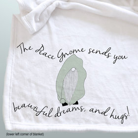 Gnome personalized throw Blanket, Dreams and Hugs, Personalized Cozy Gift